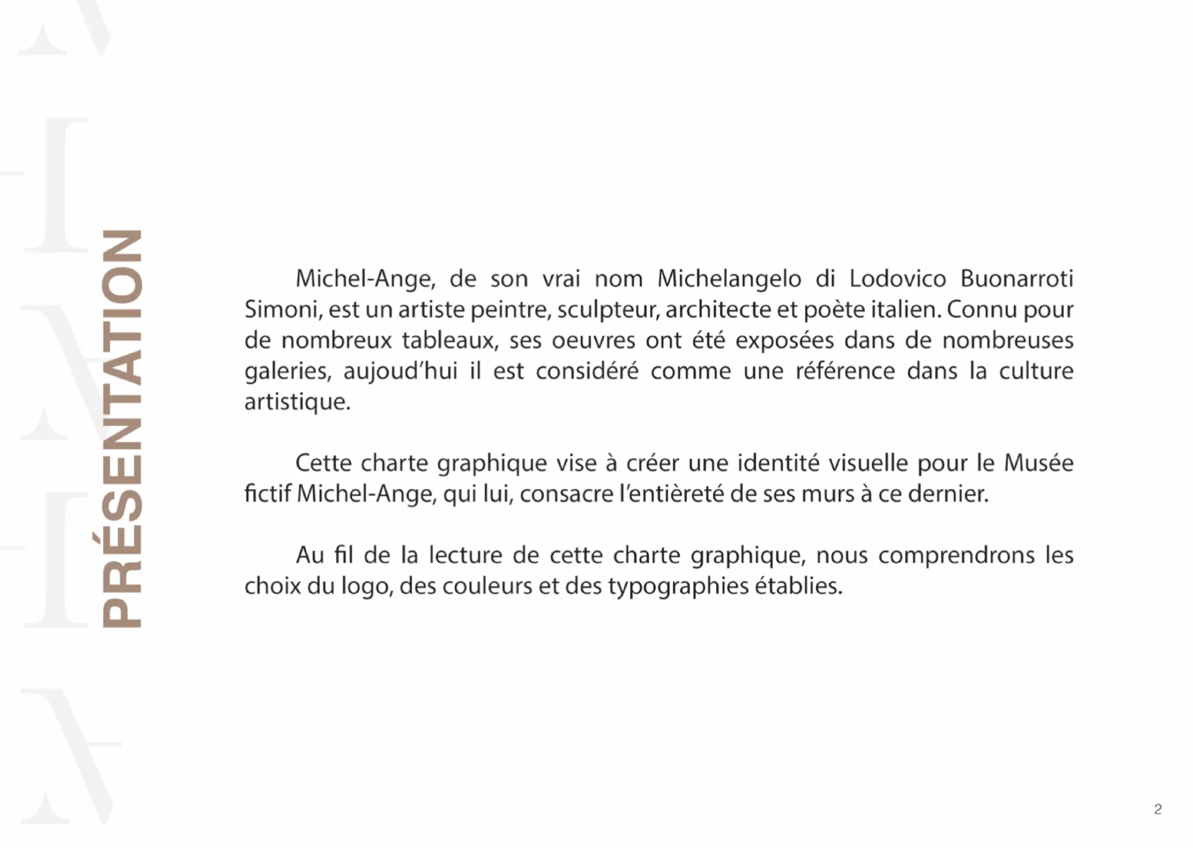 Chartes graphiques - Museo Michel-Ange - planche 3