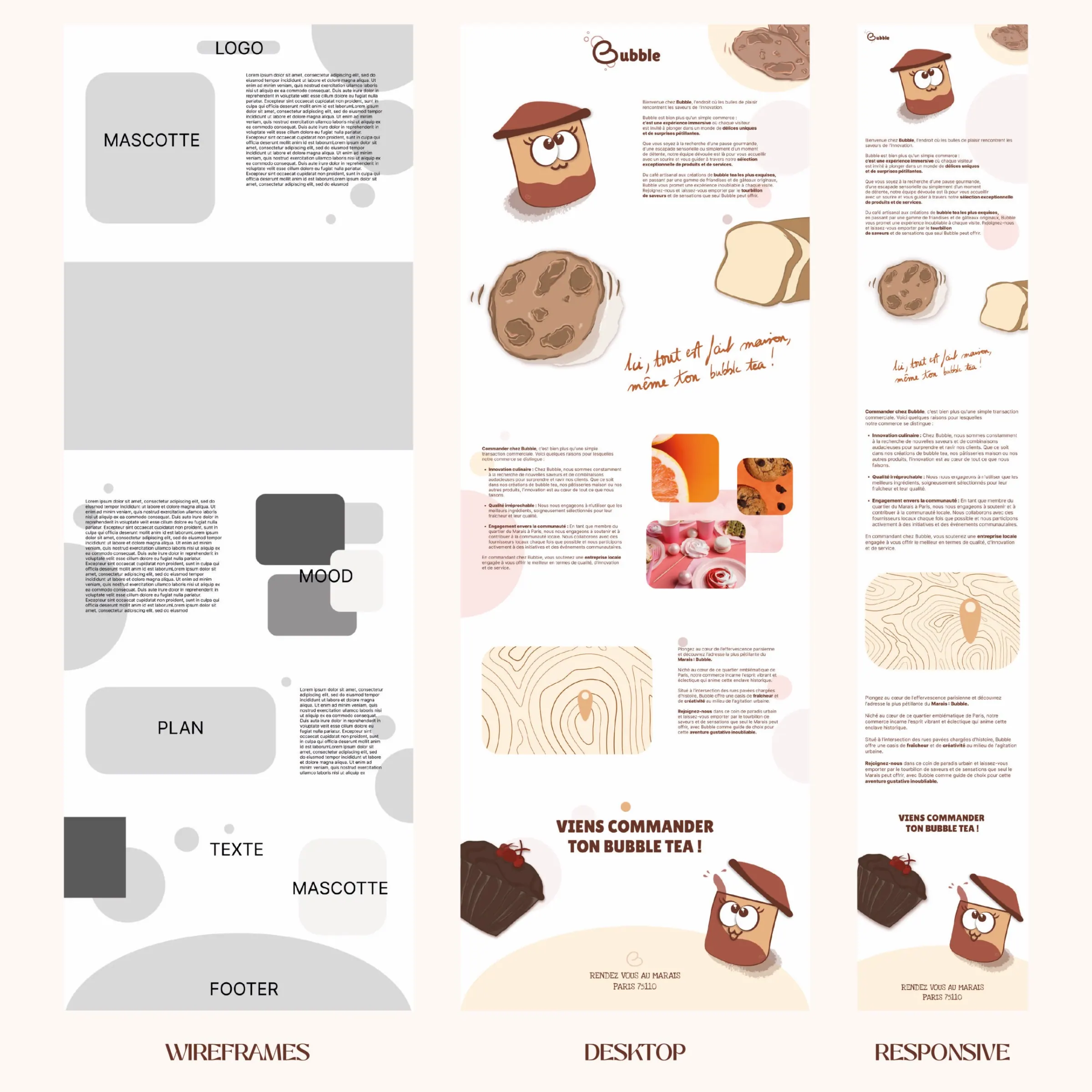 Bubble - Wireframes & maquettes